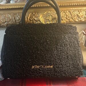 Betsey Johnson Black Textured Satchel